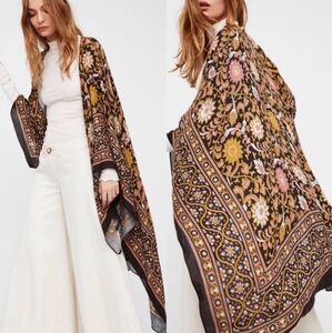Free People Multicolor Floral Kimono